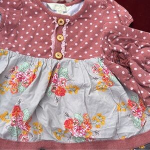 Matilda Jane Pink and Gray Floral Kids Matching Set